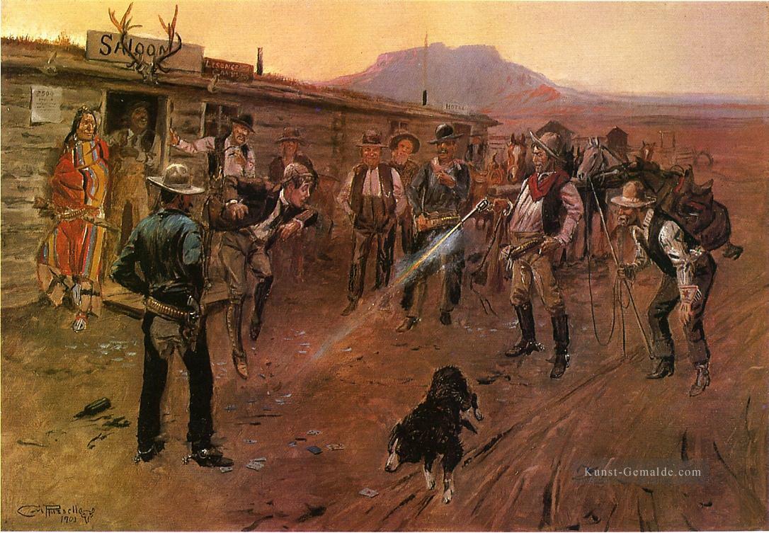 der Tenderfoot 1900 Charles Marion Russell Indiana Cowboy Ölgemälde